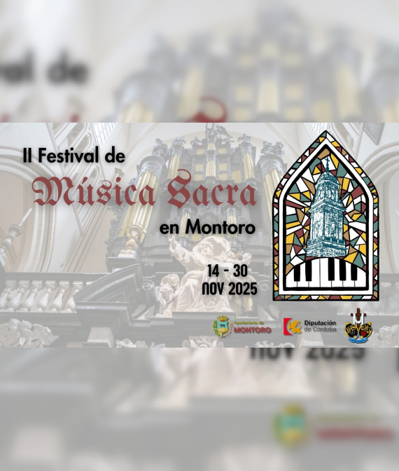 Cartel del II Festival de Música Sacra 2025 de Montoro con actuación de la Banda de Música Juan Mohedo
