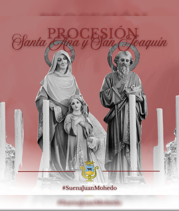 Cartel de la Procesión de Santa Ana y San Joaquín de Montoro 2026 con actuación de la Banda de Música Juan Mohedo