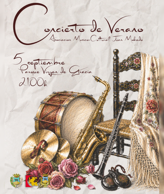 Cartel del Concierto de verano de Montoro 2026 con actuación de la Banda de Música Juan Mohedo
